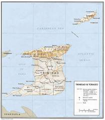 Mapa de Trinidad e Tobago.